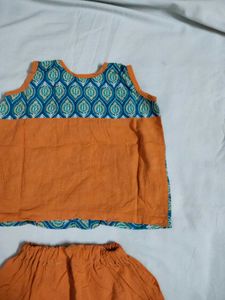 (3-12 month )kids Orange &amp; Teal Ethnic  Set