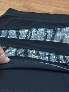 Sparkly Sequin Mini Skirt with animal print