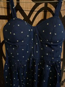 Blue Star Print Mini Dress