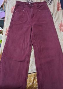 Burgundy jeans 👠(Wide leg)
