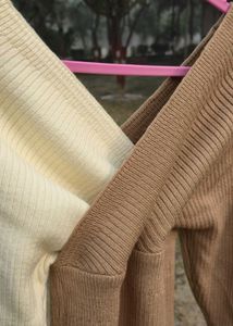 Savana Two-Tone Ribbed Knit Wrap dress for Women