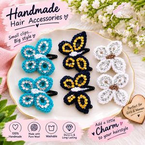 Handmade Butterfly Hair Clips Set