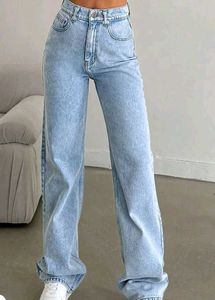 Straight fit denim jeans blue