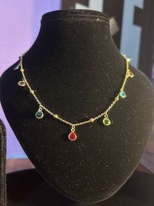 Colorful Gemstone Drop Necklace
