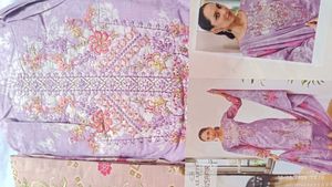 Embroidered Kurta Set - Blush &amp; Lavender