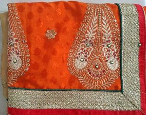 New stunning orange and beige saree🍋‍🟩