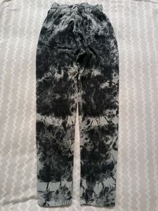 Trendy Grey Tie-Dye Mom Fit Jeans