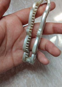 Silver Floral Hair Claw / Banana Clip for Women