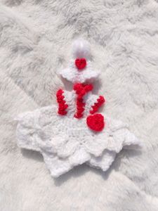 Handmade Crochet White 🤍 & Red kanha dress