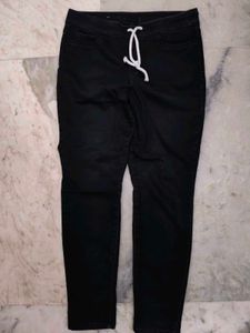 Black Jogger Jeans with Drawstring