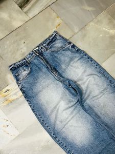 pull and bear baggy blue denim jeans