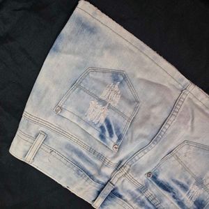 Distressed Denim micro Mini Skirt