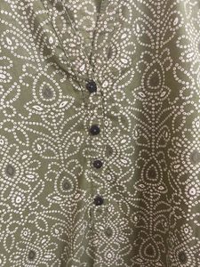 Utsa Olive Green Printed Kurta