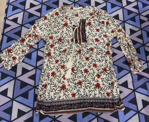 Boho Floral Print Tunic Top