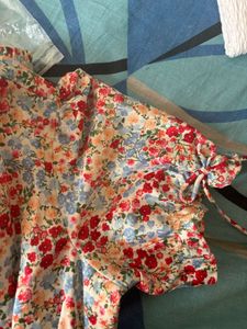 Floral Print Smocked Waist Dress
