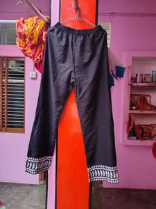 Elegant Black Kurta Set with White Embroidery