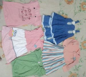 Combo Of 5 Baby's Girl Clothes.