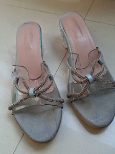 Sparkling Bow Heeled Sandals