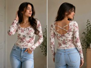 Floral Lace Cold Shoulder Top