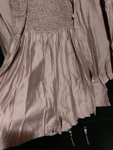 Pink Playsuit And Shirt Set