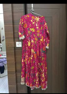 Vibrant Floral Print Anarkali Kurta