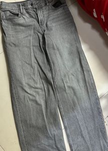 Grey Wide Leg Jeans