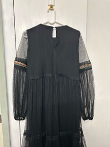 Boho Embroidered Black Dress
