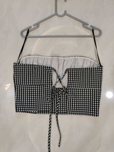Gingham Tube Crop Top