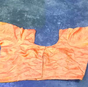 Orange Silk Blend Blouse