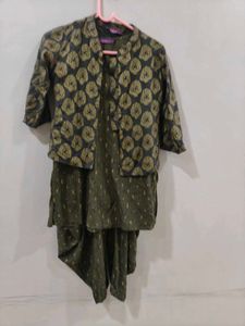 Libas Women Kurta Dhoti Pant And Ethnic Jacket