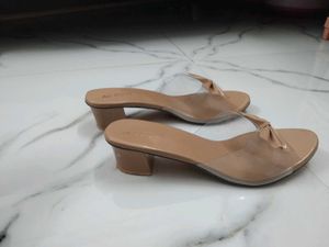 Stylish Transparent Bow Block Heels
