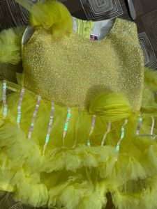 Girls Yellow Tulle Party Dress