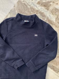 Navy Blue Mock Neck Sweatshirt