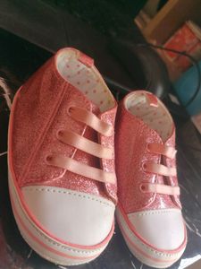 Very Cute Glittering Peach Shoe