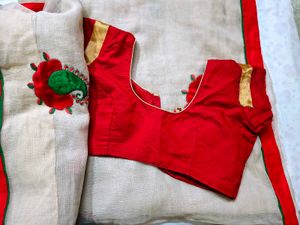 Elegant Patchwork Saree With Blouse