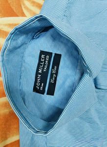 Blue Striped Formal Shirt, Johns Miller