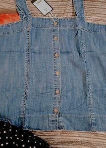 Denim Button-Up Cami Top
