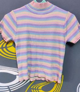 Turtle Neck Multicolor Top