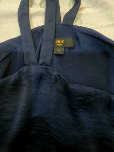Navy Blue Off-Shoulder Top