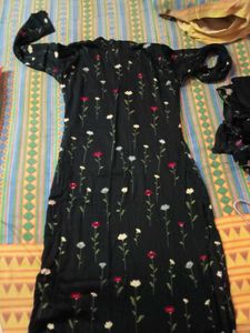 Black Floral Kurti Set