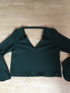 Zara Trafaluc Top In Dark Green