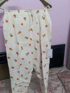 Cute Orange Print Pajama Pants