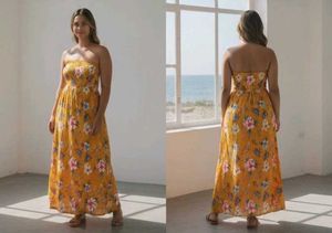 Mustered Floral Gown