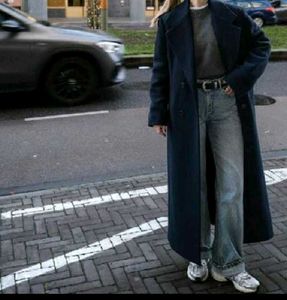 Elegant Navy Blue Trench Coat