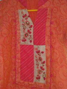Coral Coloured Kurta Set, XS