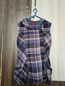 Purple Plaid Sleeveless Top