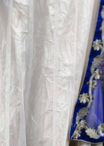 Elegant Blue Saree with Silver Embroidery