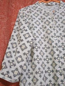 Geometric jamdani Print Kurta