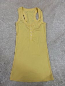 Butter Yellow Henley Tank Top