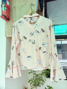 Chic Floral Bell Sleeve Top